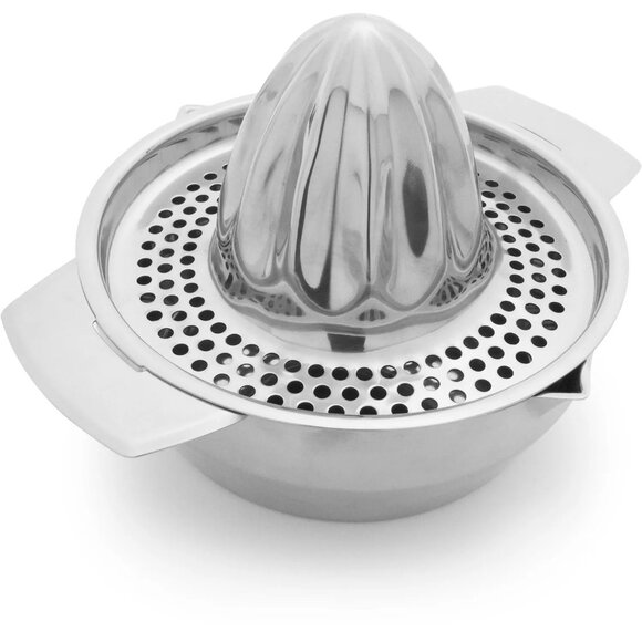 Sur La Table Stainless Steel 2-piece Citrus Juicer, 13 oz. - Picture 2 of 9